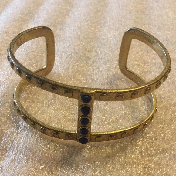 Lucky Brand Jewelry - Gold and Navy Studded Cuff Bracelet